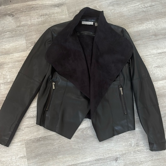bagatelle Jackets & Blazers - Bagatelle Faux Leather drape front Jacket. EUC. Size M